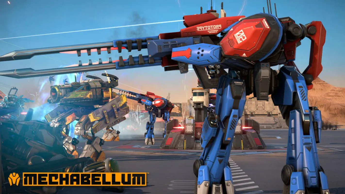 Mechas gigantes em batalha em Mechabellum