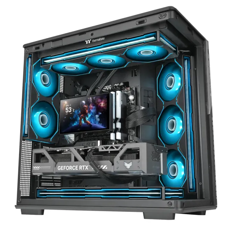 PC gamer montado com ventoinhas Thermaltake SWAFAN UNIFY