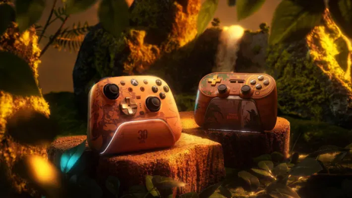 8BitDo lança controles Ultimate 3 e Pro 3 em edição de 30 anos de Tomb Raider