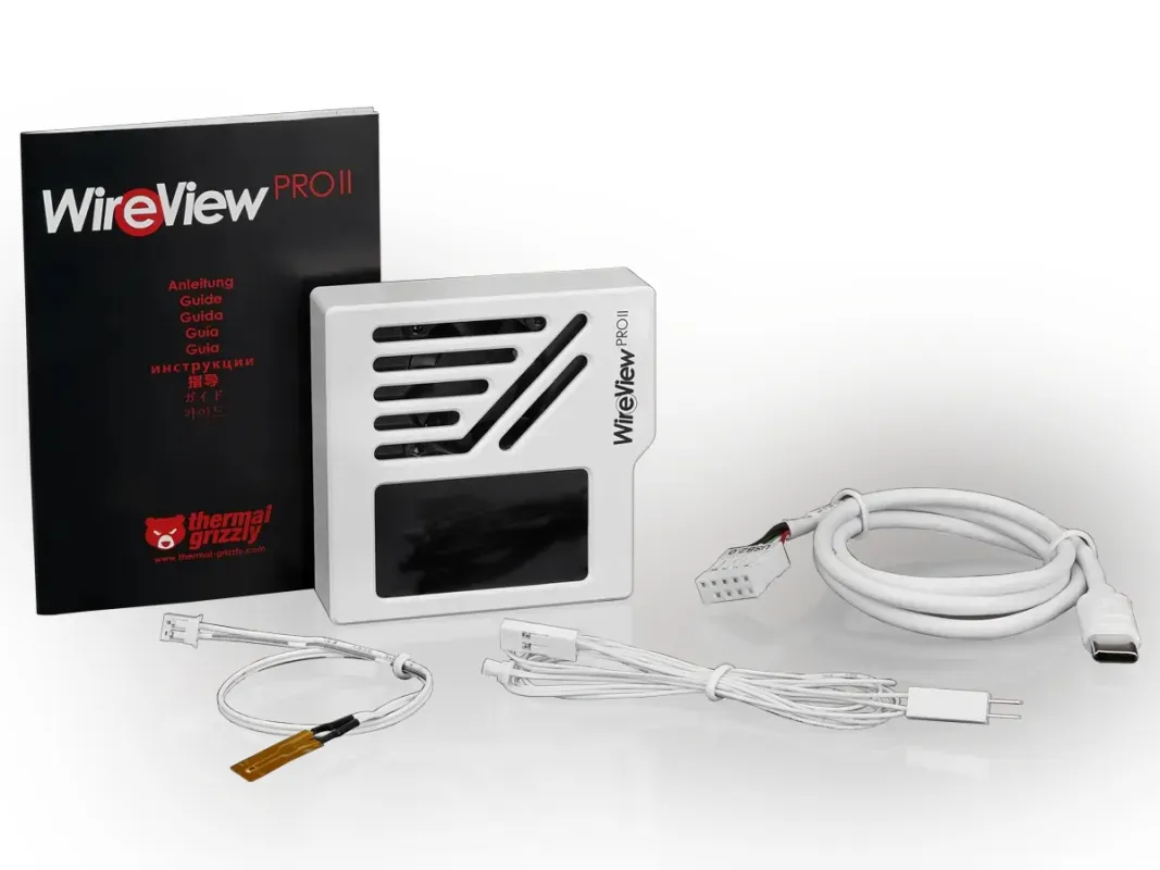 WireView Pro II da Thermal Grizzly com cabos e sensores inclusos