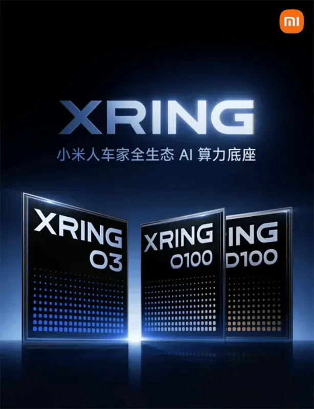 Arte oficial da Xiaomi com a linha de chips XRING, incluindo o XRING O3