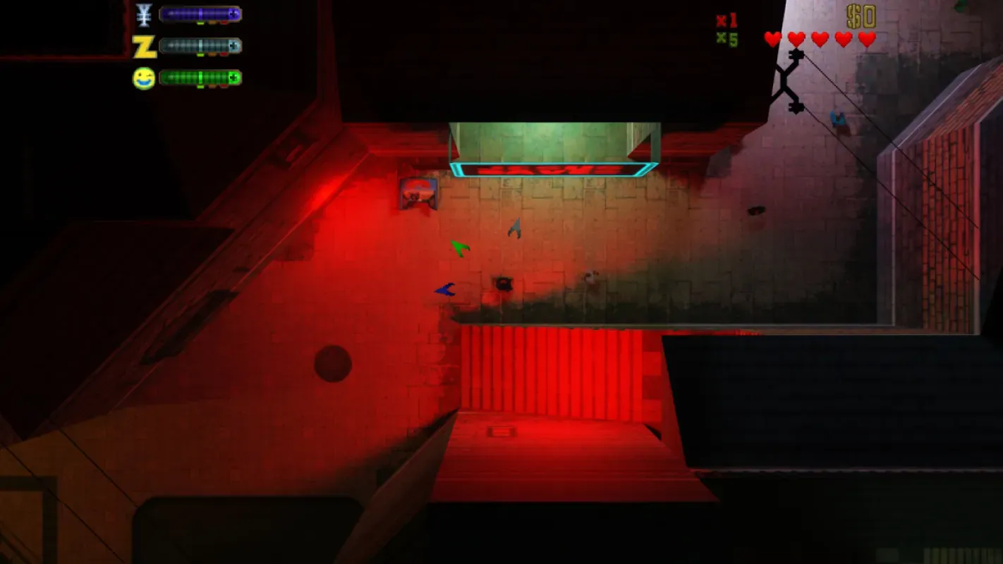 Iluminação noturna com path tracing no mod RTX Remix de GTA 2