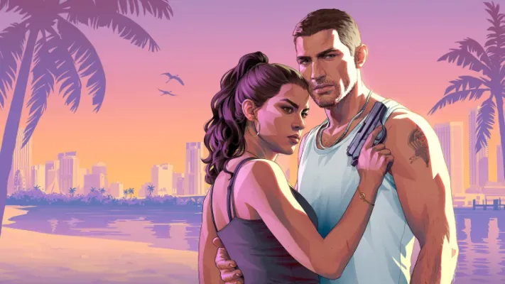 GTA 6 estampa a capa da Game Informer com arte de Jason e Lucia