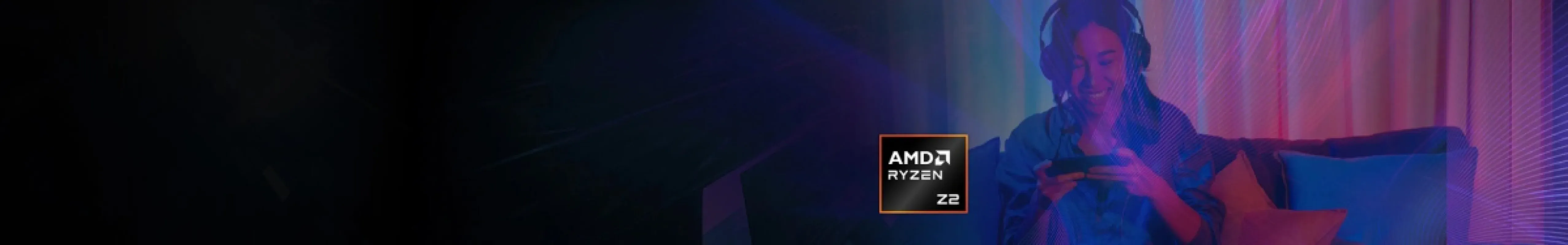 Banner oficial da AMD da linha Ryzen Z2 para portáteis
