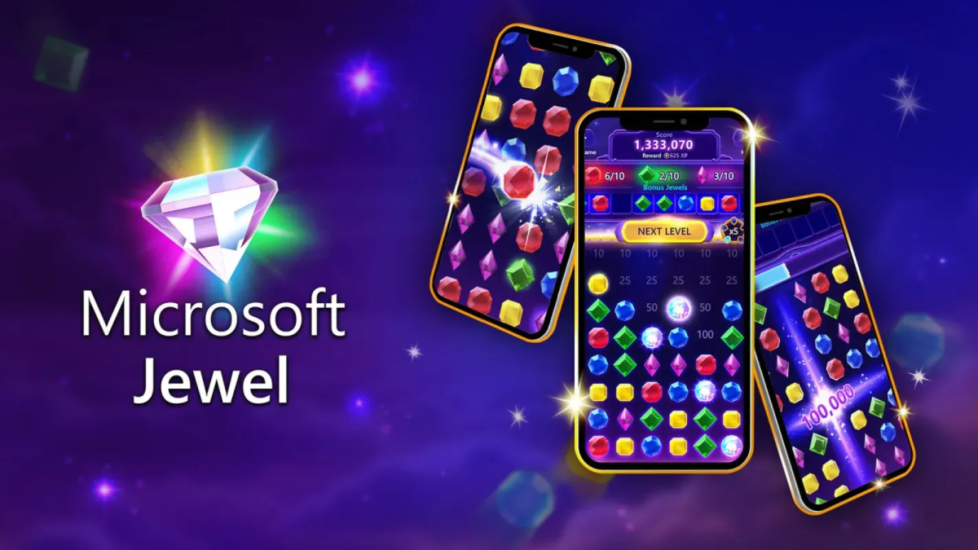 Arte oficial de Microsoft Jewel com joias coloridas