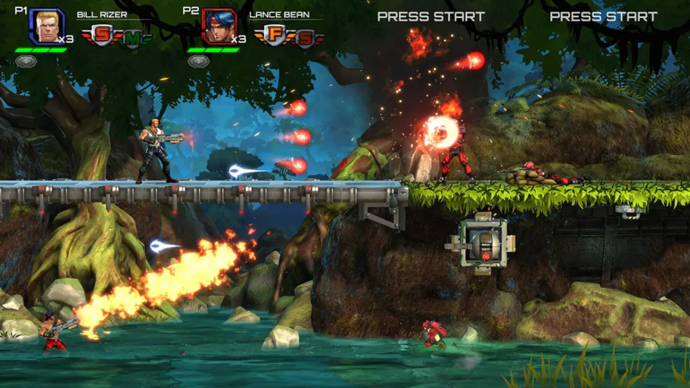 Cena de Contra: Operation Galuga, um dos jogos da Konami em promoção na Steam