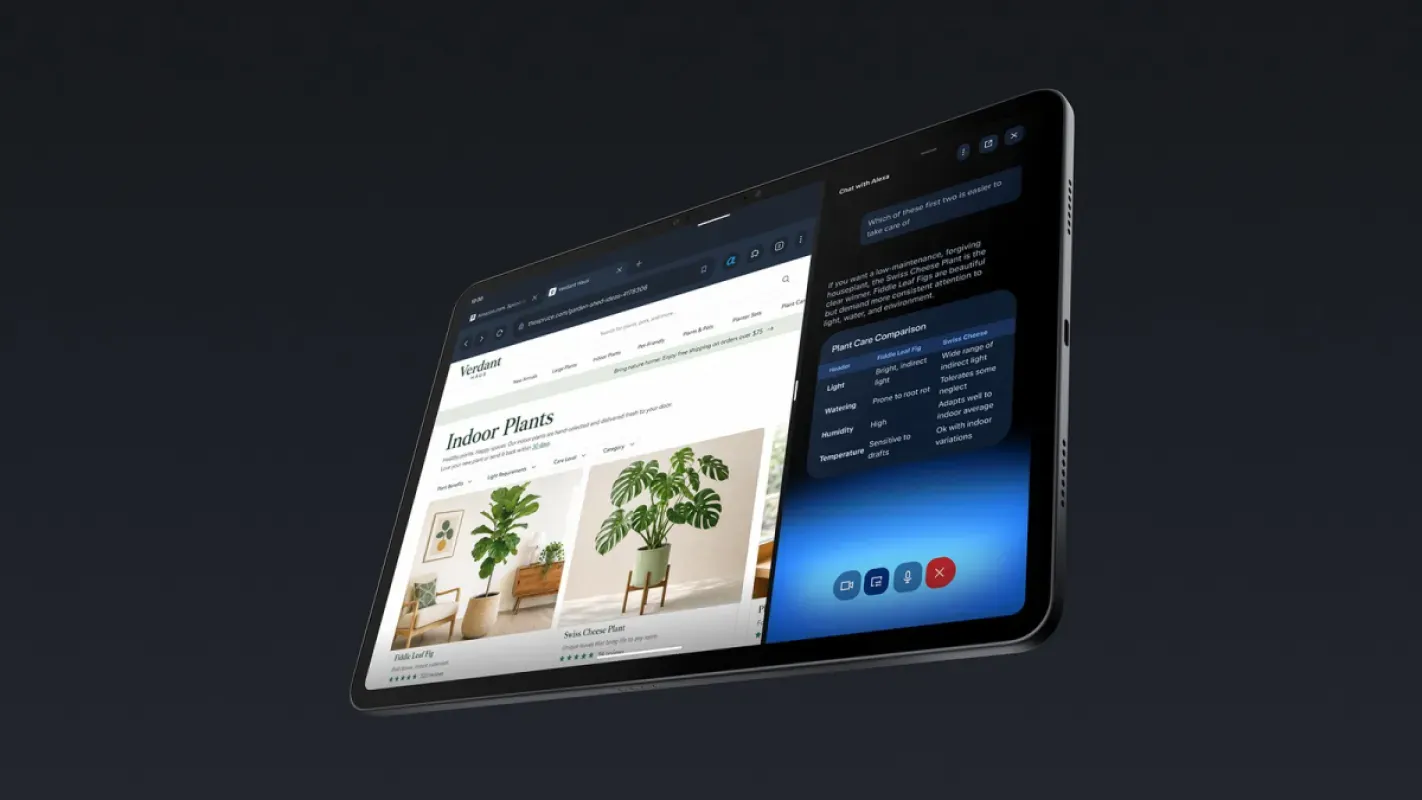 Alexa+ aberta na tela de um Alexa Tablet