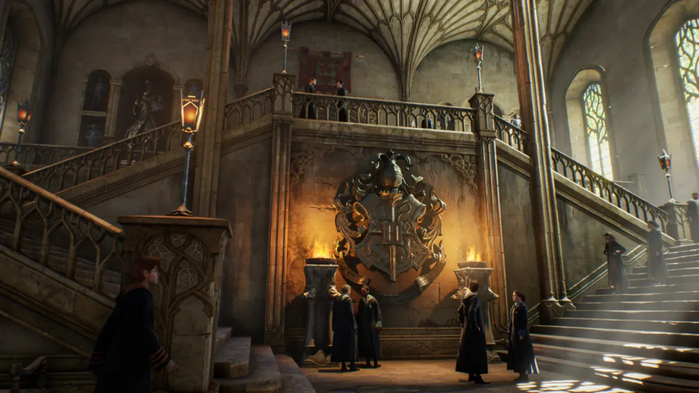 Cena de Hogwarts Legacy, um dos jogos em promoção na Nuuvem