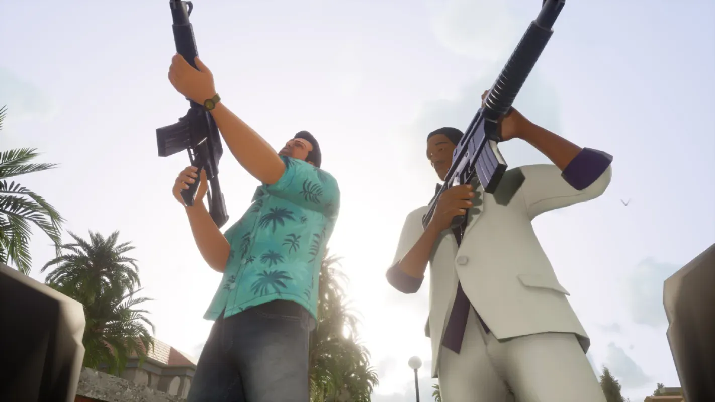 Cena de GTA: Vice City, jogo que a Rockstar fez em menos de um ano reaproveitando a tecnologia de GTA III