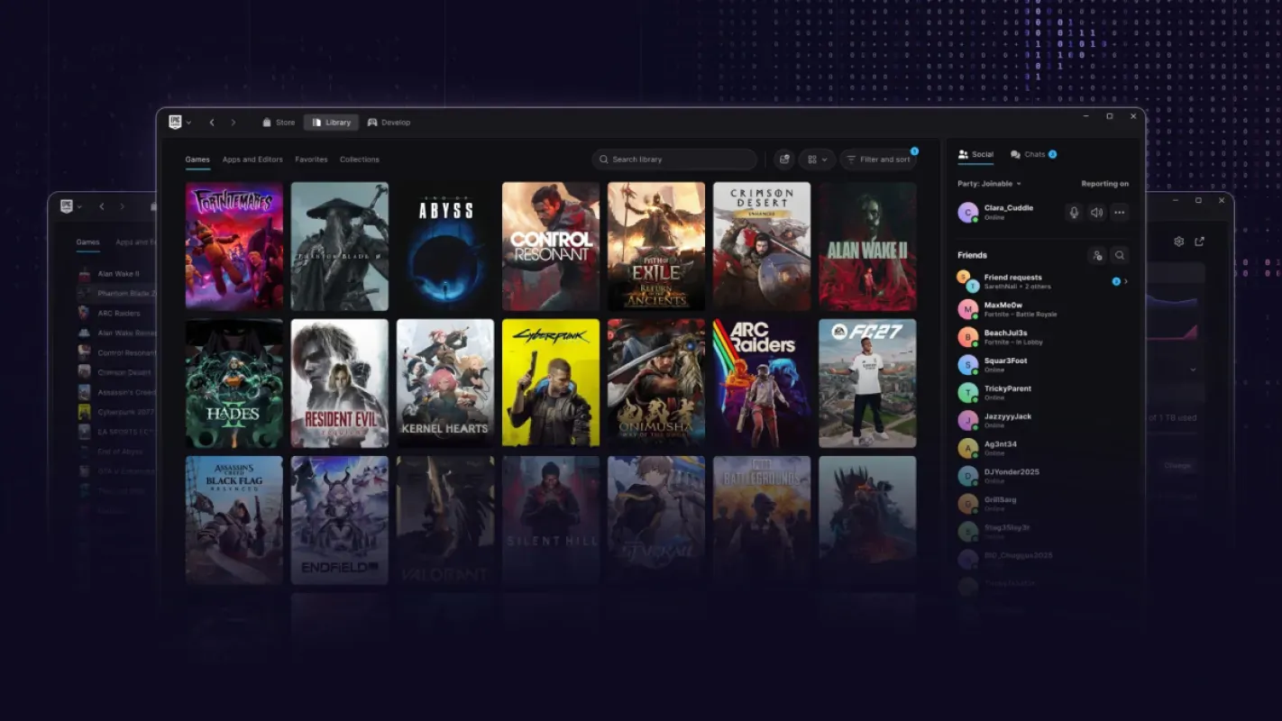 Epic libera prévia do novo launcher feito com vibe coding e com versão para Linux