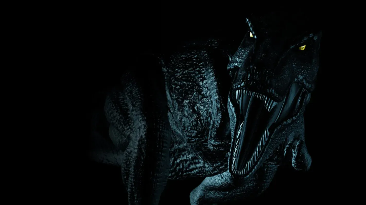 Dinossauro na selva escura em arte de Dino Crisis 2