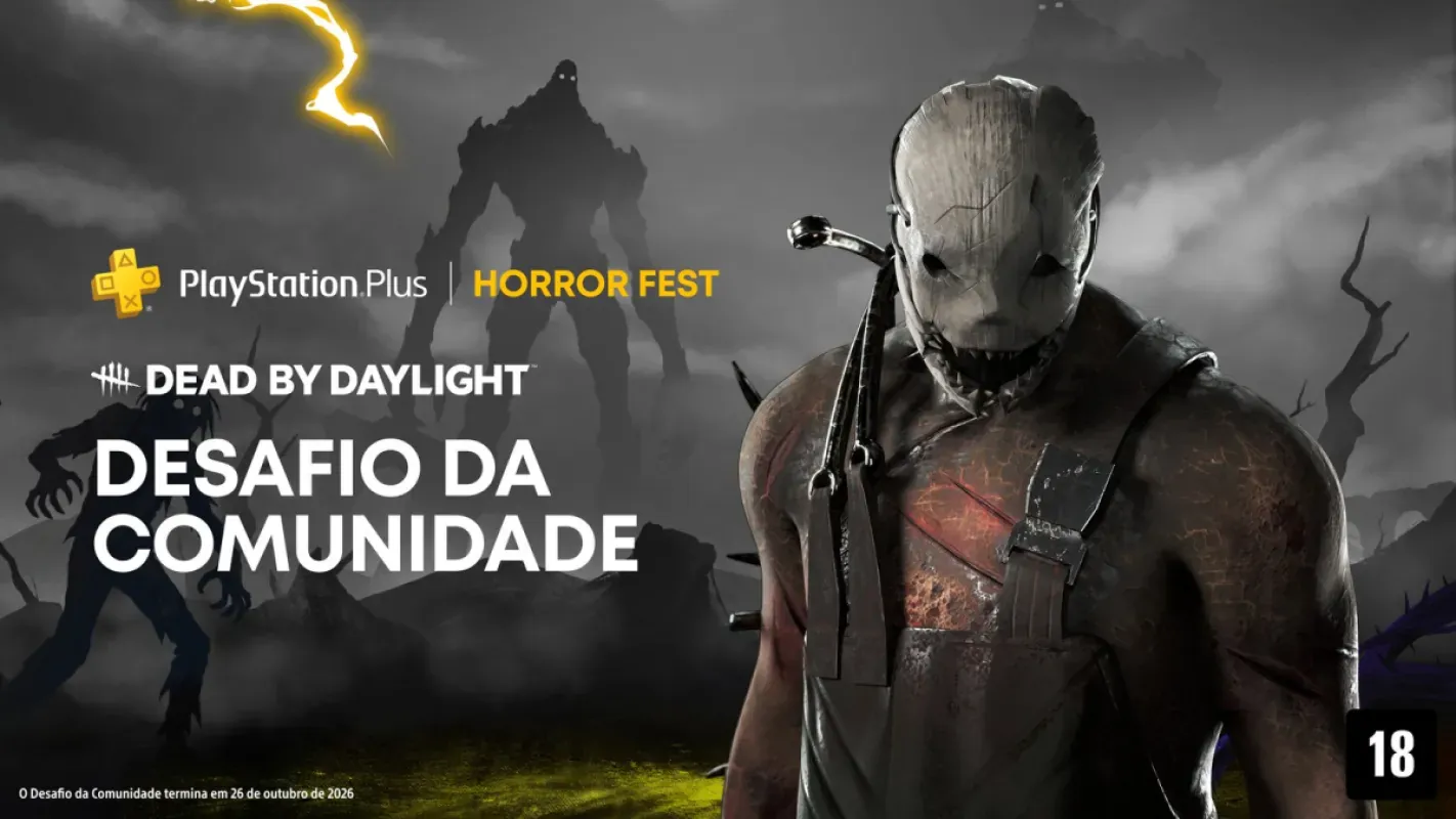 Arte do desafio da comunidade de Dead by Daylight no Horrorfest da PS Plus