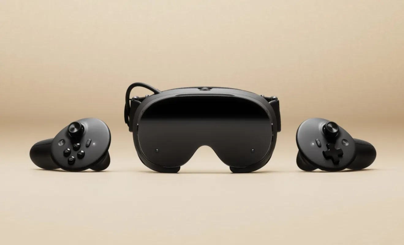 Steam Frame, headset de realidade virtual da Valve, com seus controles