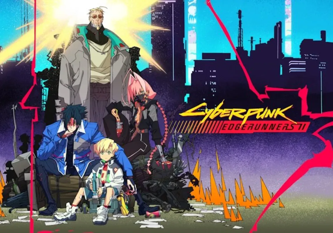 Arte oficial de Cyberpunk: Mercenários 2 com o novo grupo de personagens em Night City