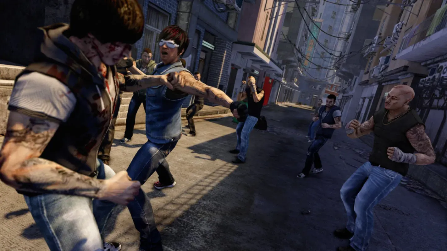 Briga de rua em Hong Kong em Sleeping Dogs: Definitive Edition