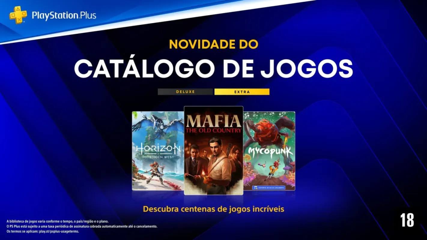 PS Plus Extra e Deluxe de outubro têm Mafia: The Old Country, Horizon Forbidden West e Dino Crisis 2