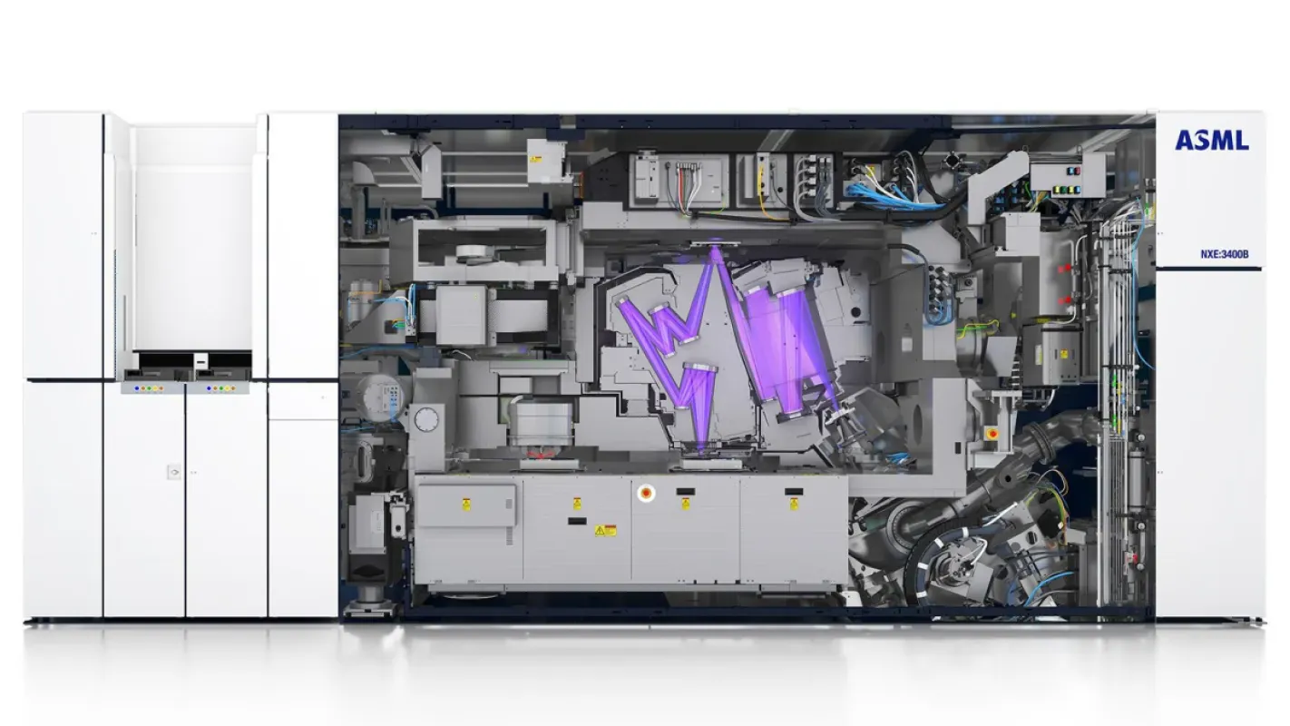 Máquina de litografia EUV TWINSCAN NXE:3400 da ASML em ilustração da empresa