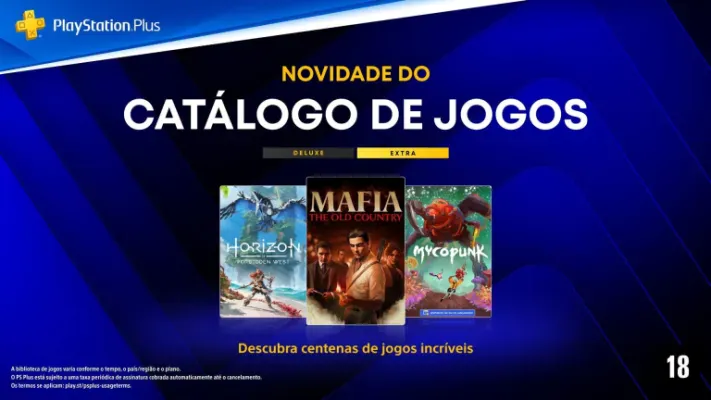 PS Plus Extra e Deluxe de outubro têm Mafia: The Old Country, Horizon Forbidden West e Dino Crisis 2