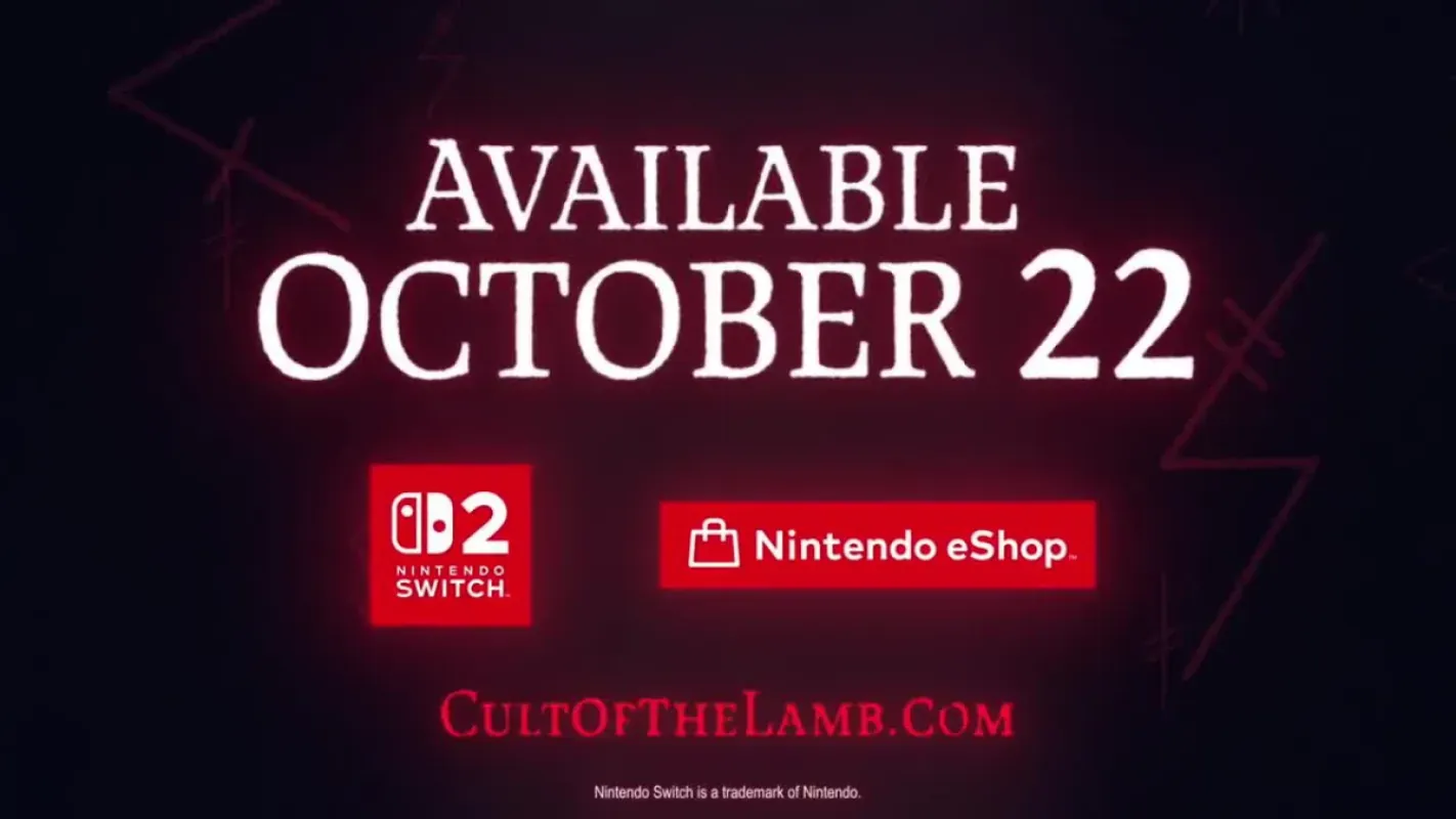 Tela final do vídeo de anúncio com a data de 22 de outubro e o logotipo do Nintendo Switch 2
