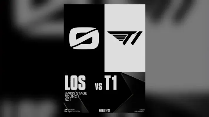 LOS enfrenta a T1 na estreia da fase suíça do Worlds 2026; Karmine Corp fecha a chave