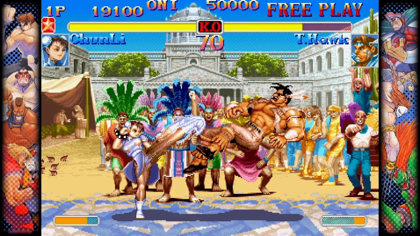 Cena de luta de Capcom Fighting Collection, uma das coletâneas em promoção