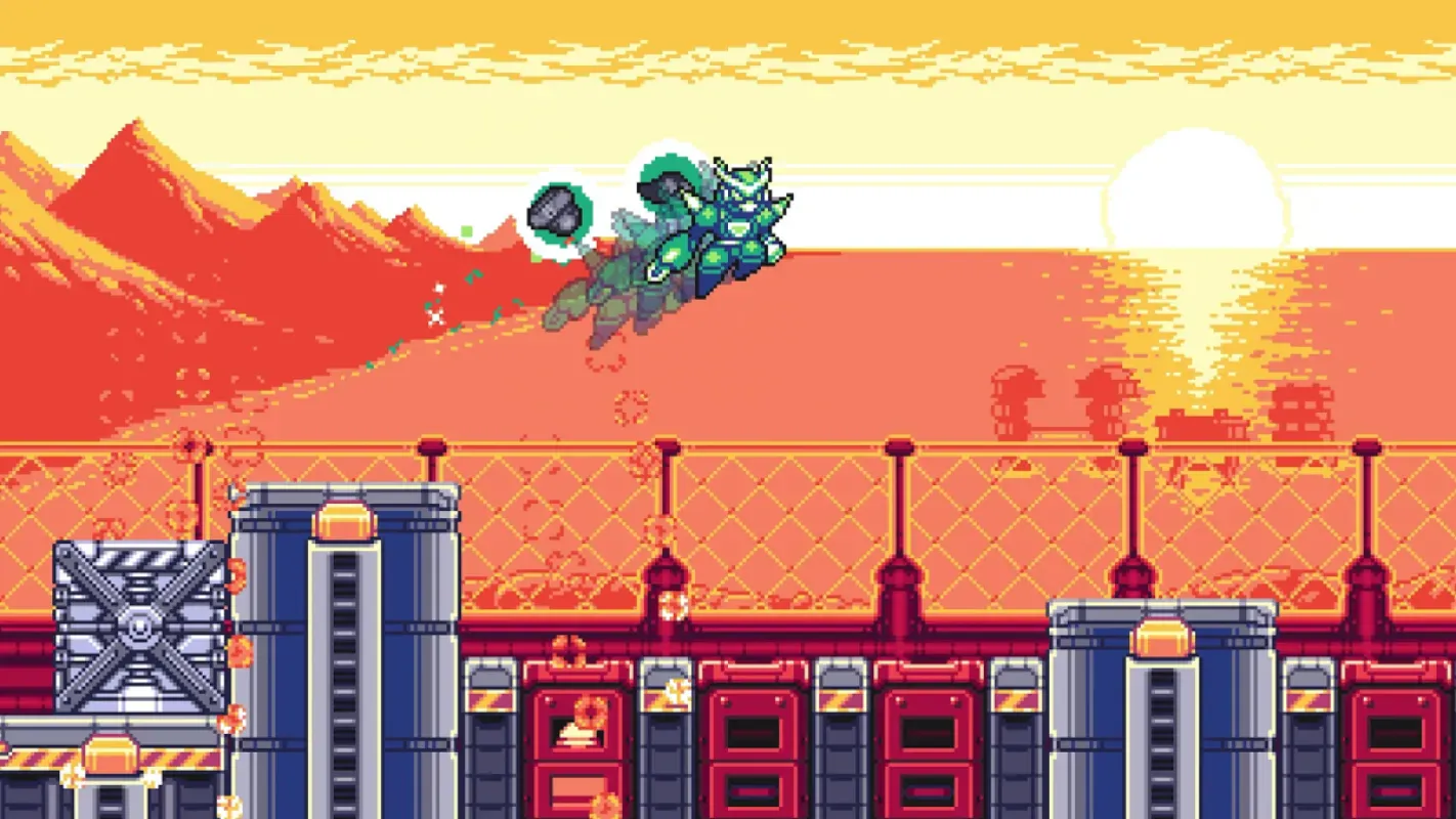 Cena de gameplay de Gravity Circuit 2, sequência do indie inspirado em Mega Man