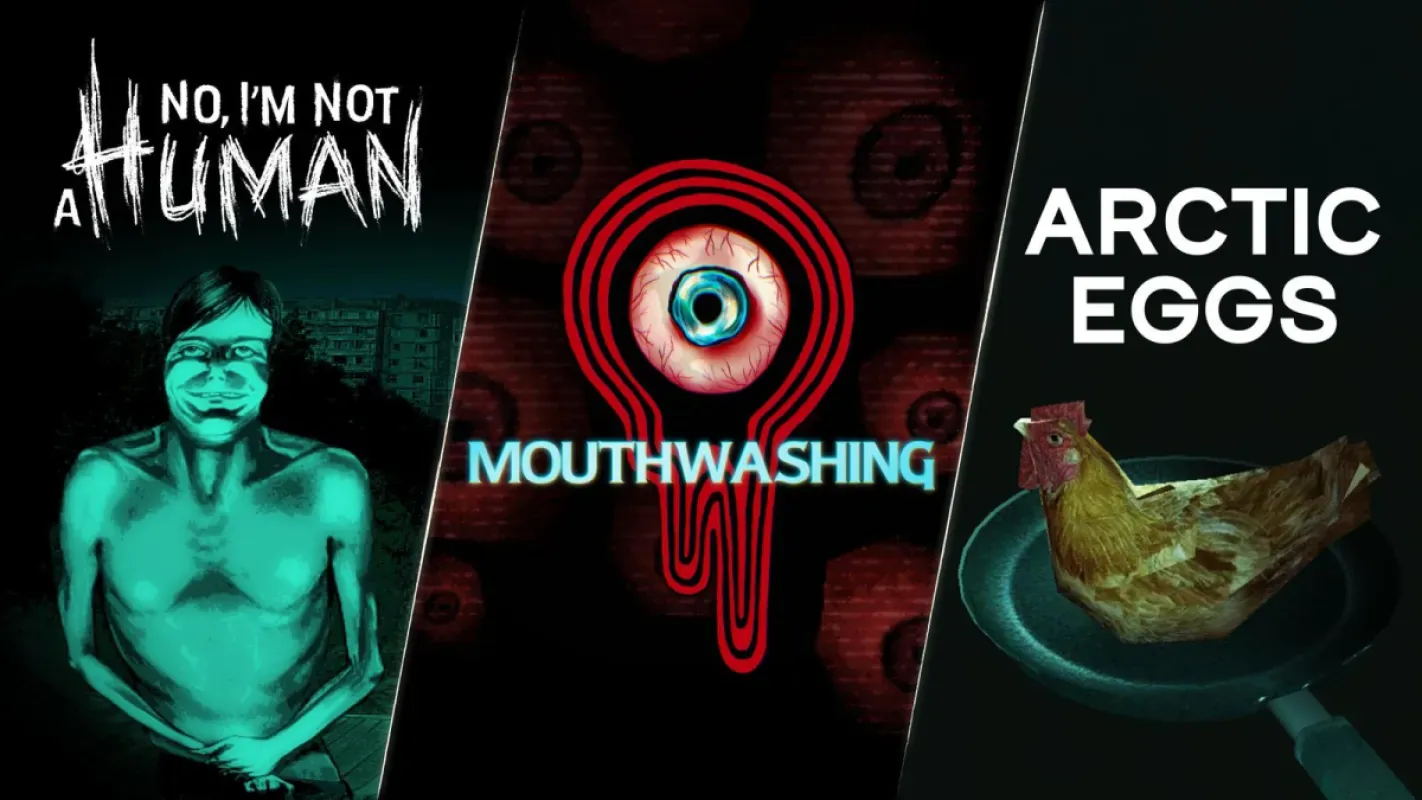 Arte com No, I'm Not a Human, Mouthwashing e Arctic Eggs, jogos da CRITICAL REFLEX a caminho do Xbox