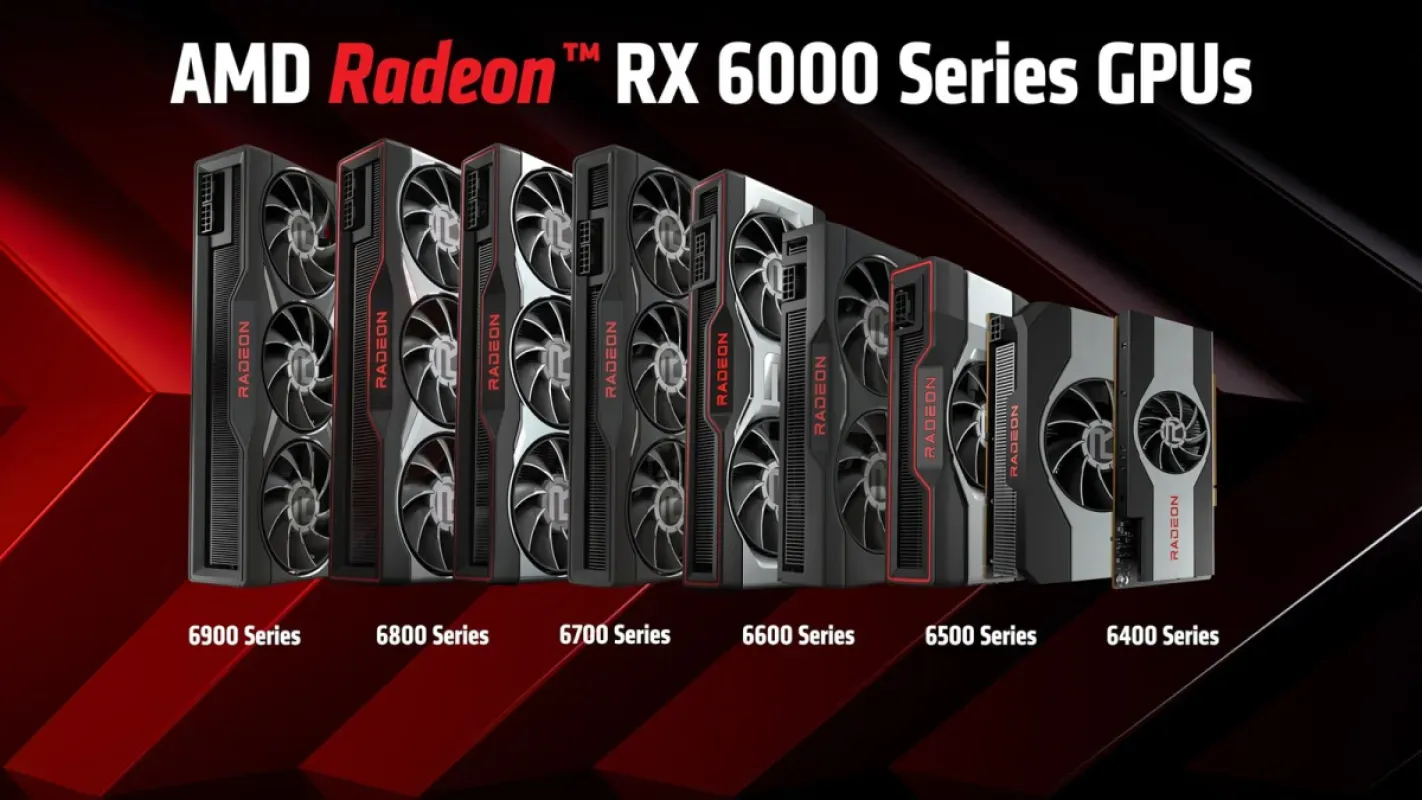 Linha de placas de vídeo AMD Radeon RX 6000, que agora recebem o FSR Upscaling 4.1