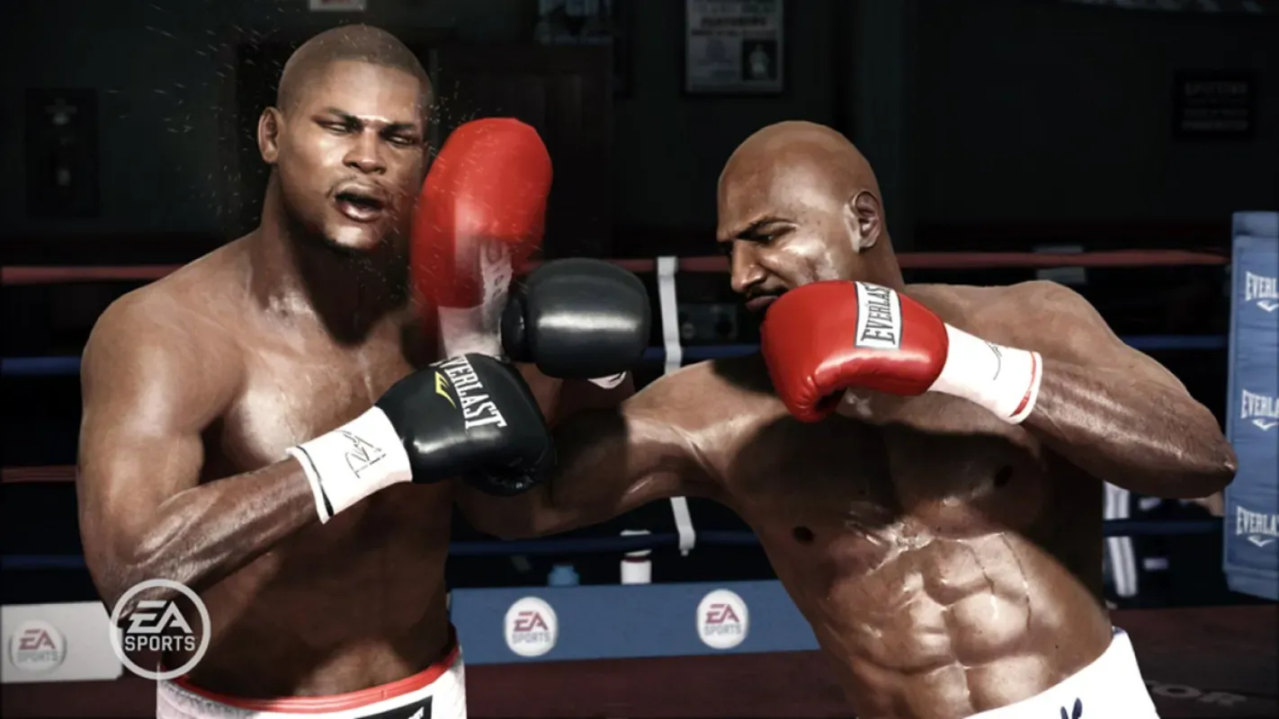 Boxeador acerta um soco no rosto do adversário em Fight Night Champion