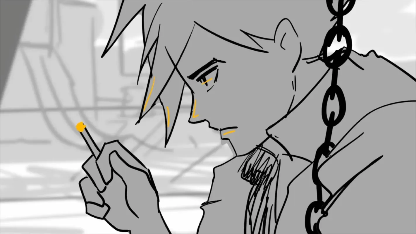 Quadro em preto e branco do modo Storyboard de Dispatch