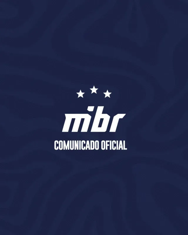 Arte do comunicado oficial do MIBR com o logo da organização