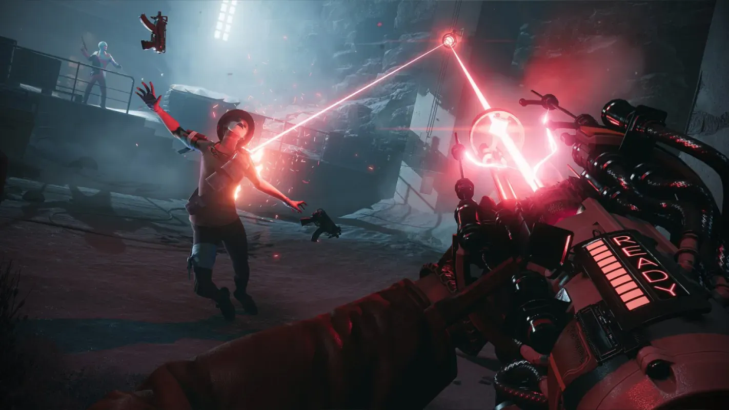 Cena de ação de Deathloop, jogo da Arkane Lyon