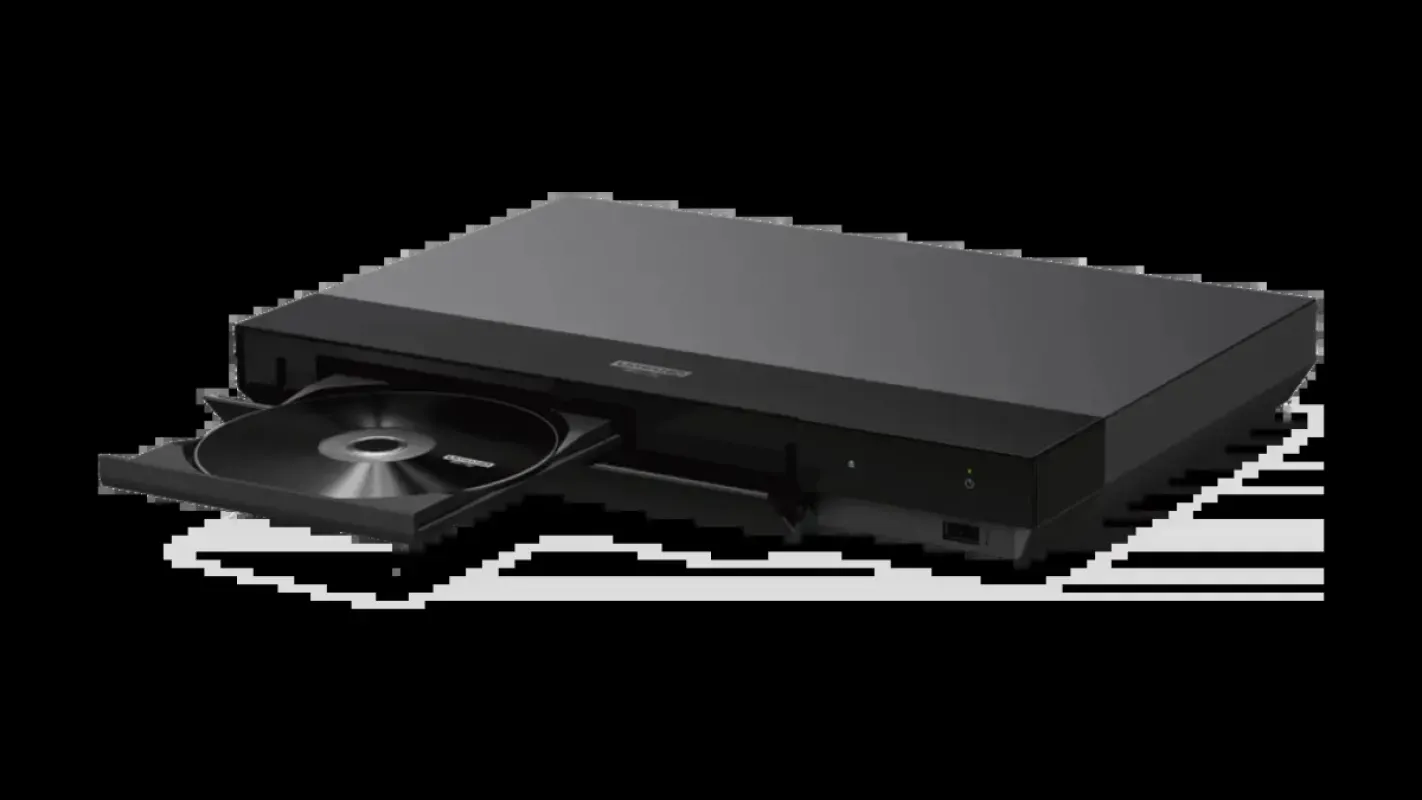 Player de Blu-ray 4K Sony UBP-X700K preto com a bandeja de disco aberta