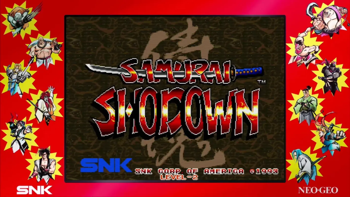 Tela de título do Samurai Shodown original de 1993