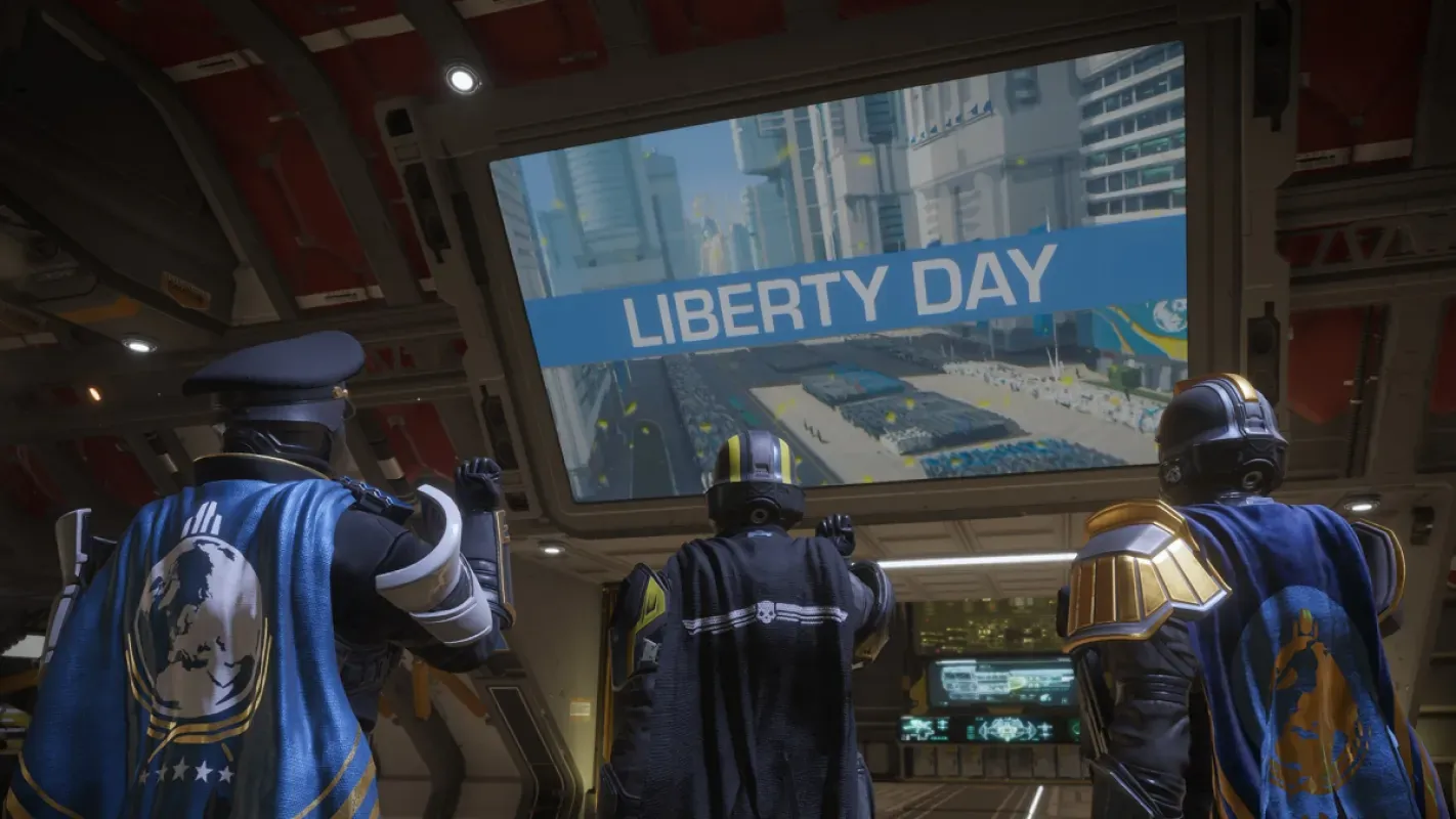 Helldivers 2 celebra o Dia da Liberdade com rifle grátis e nave decorada