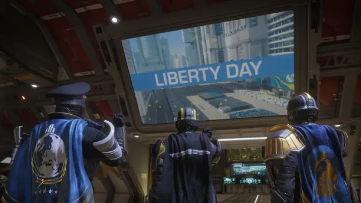 Helldivers 2 celebra o Dia da Liberdade com rifle grátis e nave decorada