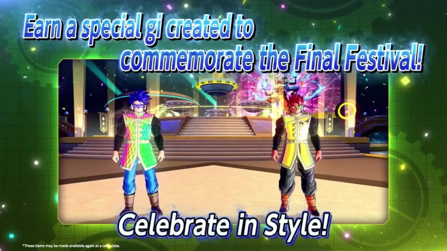 Personagens com o gi criado para o Festival Final em Dragon Ball Xenoverse 2