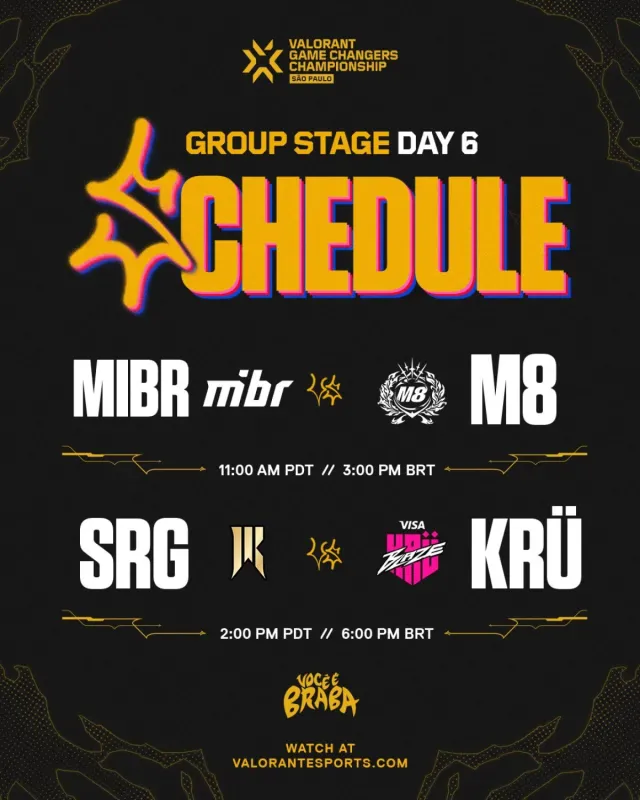 Arte oficial com a agenda de 27/10: MIBR x Gentle Mates às 15h e Shopify Rebellion Gold x KRÜ às 18h