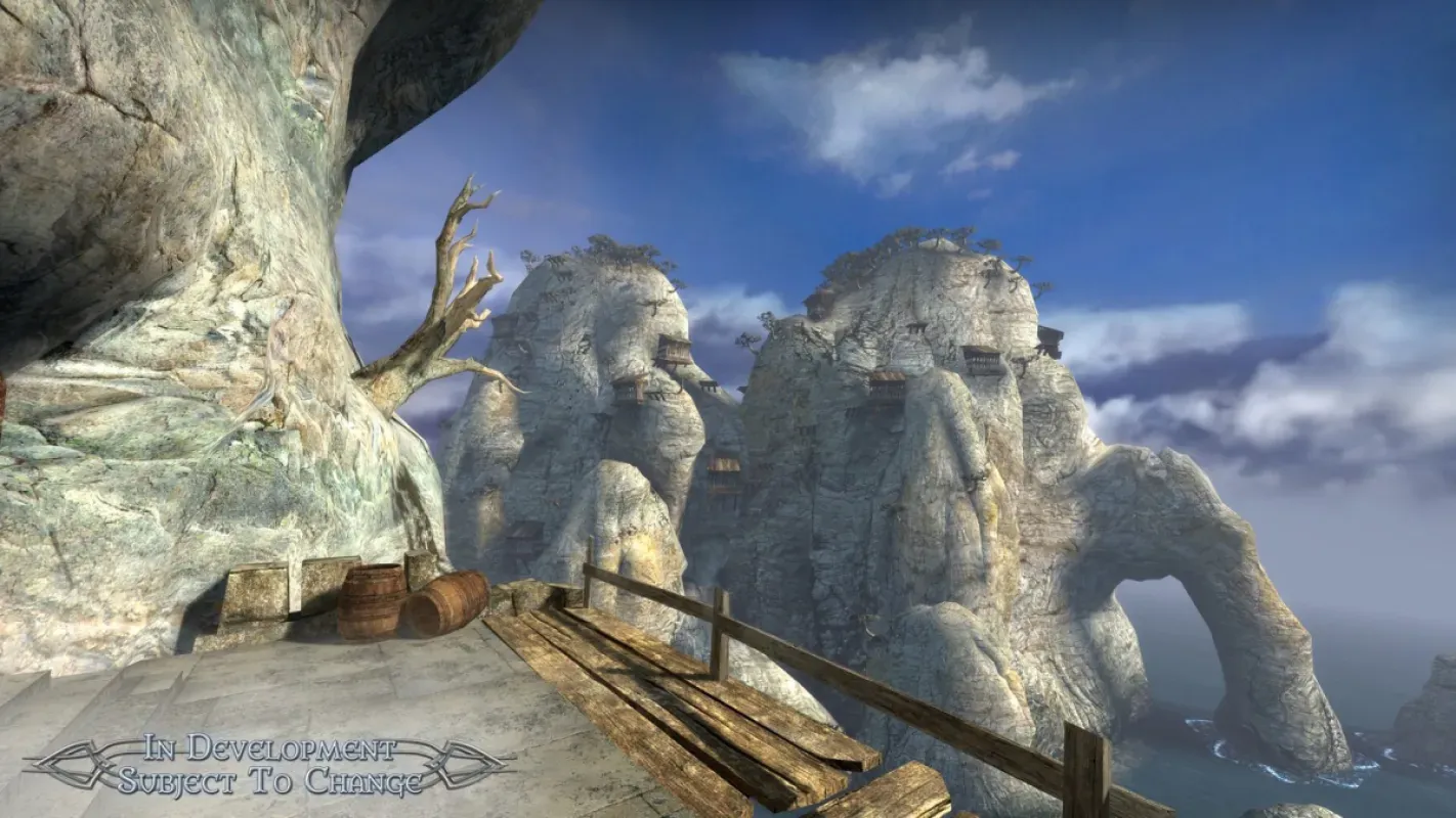 Penhascos à beira-mar em Dark Messiah of Might & Magic: Community Edition, rodando na Source atualizada