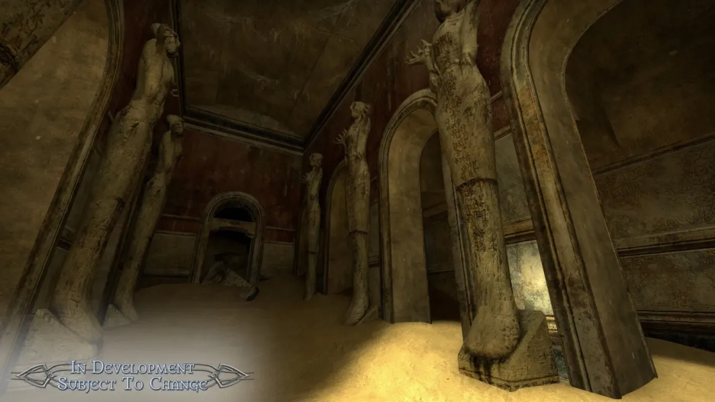 Salão de templo com estátuas em Dark Messiah of Might & Magic: Community Edition