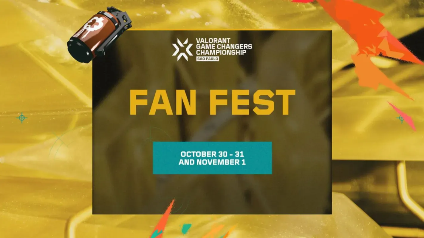 Arte oficial do Fan Fest do VALORANT Game Changers Championship São Paulo