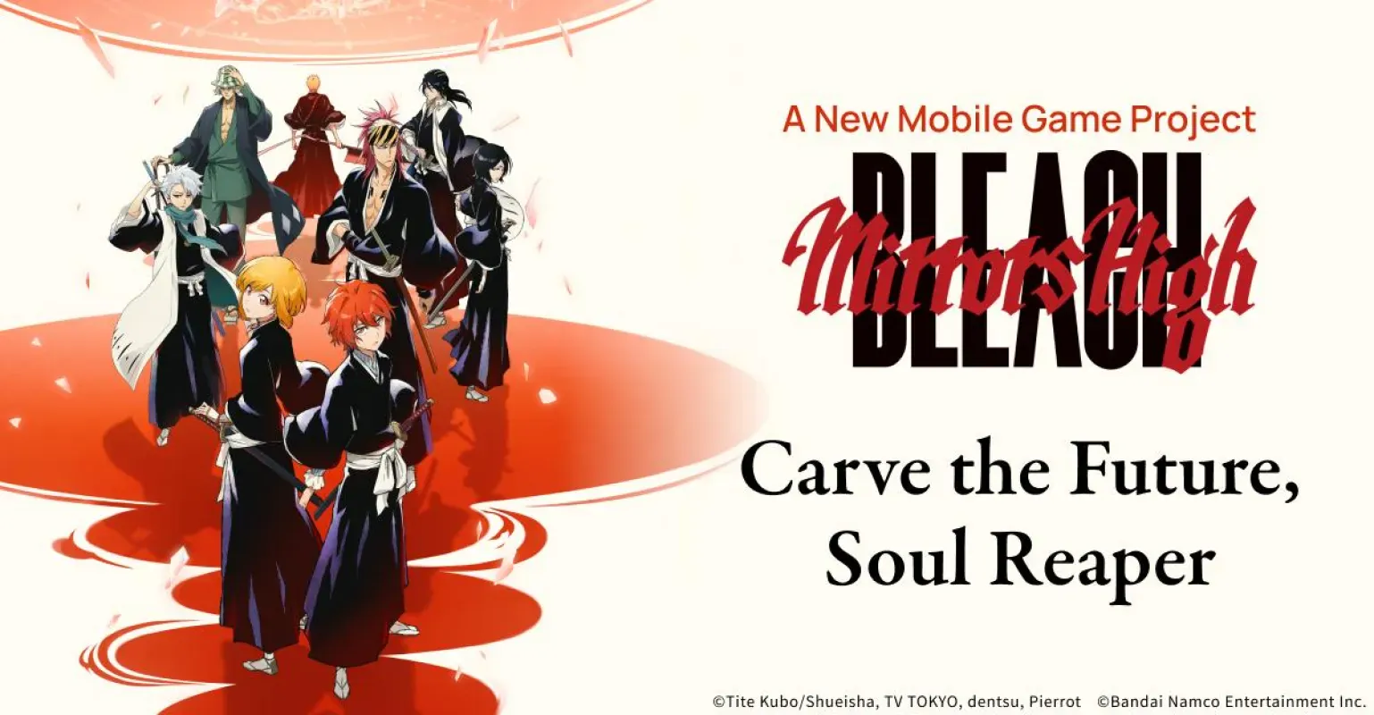 Arte oficial de BLEACH Mirrors High, jogo de celular da Bandai Namco