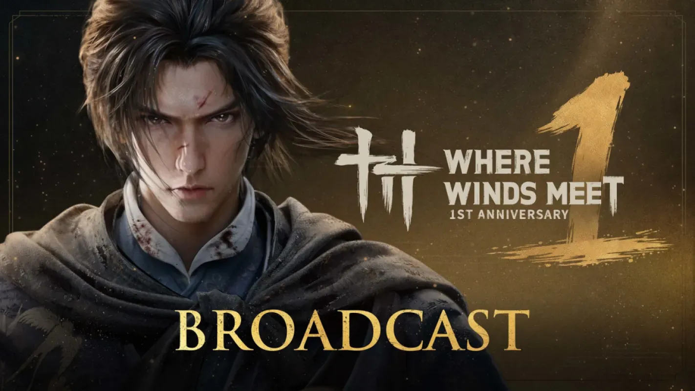 Arte oficial da transmissão especial de primeiro aniversário de Where Winds Meet