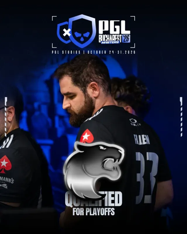 Arte oficial da PGL anunciando a FURIA classificada para os playoffs da PGL Masters Bucharest 2026