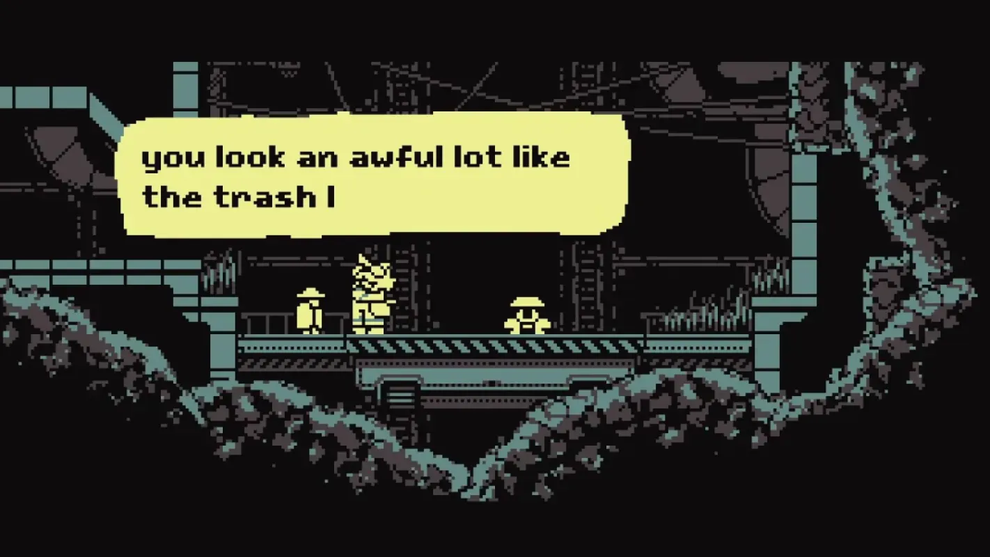 Cena de City of None, jogo de plataforma retrô em quatro cores