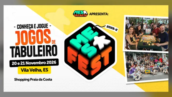 Mesa Fest leva mais de 100 jogos de tabuleiro ao Shopping Praia da Costa em 20 e 21/11