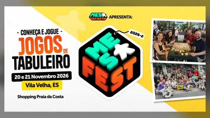 Mesa Fest leva mais de 100 jogos de tabuleiro ao Shopping Praia da Costa em 20 e 21/11