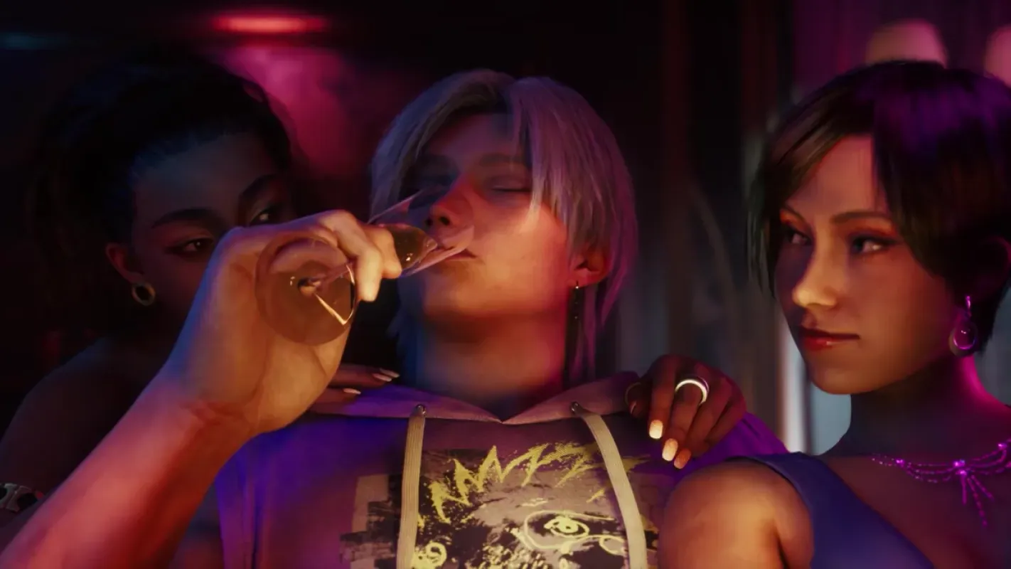 Cena de bar do trailer de Lionel Rafale em Virtua Fighter Crossroads