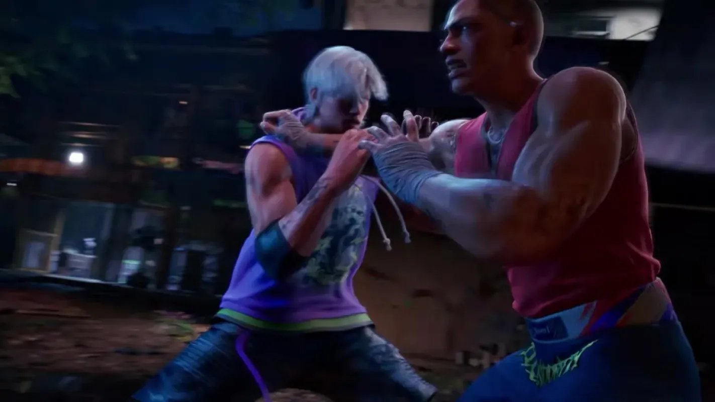 Lionel Rafale em luta de rua no trailer de Virtua Fighter Crossroads