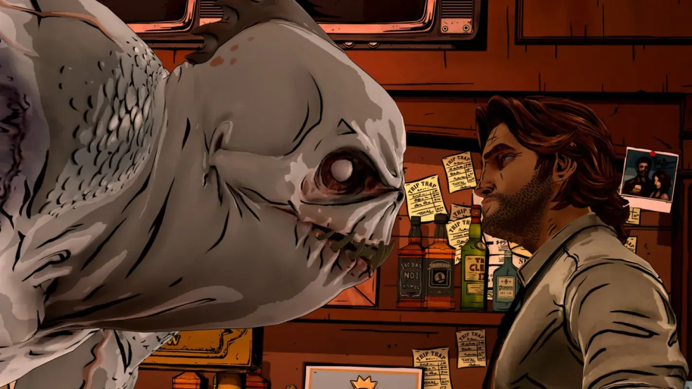 Bigby Wolf durante investigação em The Wolf Among Us Remastered